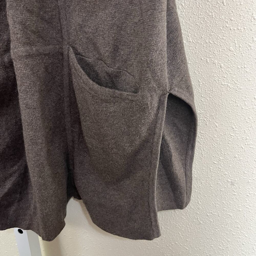 Wrap London Women’s US 12 Organic Cotton Hooded Cardigan Brown Open Front - Picture 4 of 7